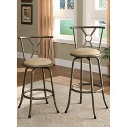 Stools on Metal Swivel Counter Height Bar Stools  Set Of 2    Overstock Com