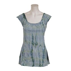 Ojai Clothing Women's Blue Kiwi Tie-dye Yoga Top