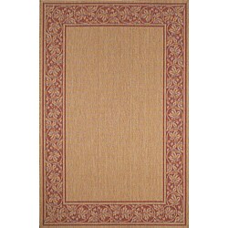 Vine Border Terracotta Red Rug (4'11 x 7'6)