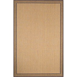 Spindle Stripe Brown Border Rug (4'11 x 7'6)