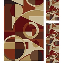 Multi Collection Set of 3 Area Rugs (1'8x2'8, 1'8x5', 5'x7')