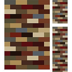 Multi Collection Set of 3 Area Rugs (1'8x2'8, 1'8x5', 5'x7'')