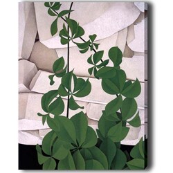 'Green Leaves' Giclee Canvas Art with Oil Brush