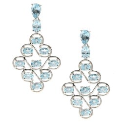 Sterling Silver Blue Topaz Dangle Earring