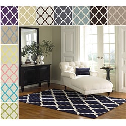 Hand-hooked Alexa Moroccan Trellis Wool Rug (7'6 x 9'6)