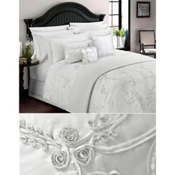 Handmade Soutache White Queen-size 3-piece Duvet Cover Set