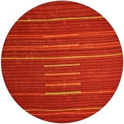 Hand-tufted Lineage Rust Wool Rug (6' Round)