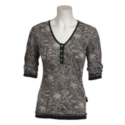 Ojai Clothing Women's Cocoa Burnout Henley