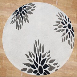 Handmade Sabrina Off-white Wool Rug (6' Round)