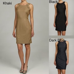 Calvin Klein Women's Button Tab Shoulder Detail Dress
