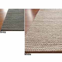 Handmade Braided Cable White New Zealand Wool Rug (8' x 10')