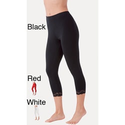 Ilusion Women's Ankle-length Lace Trim Leggings