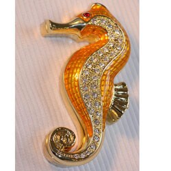 Cristiani Hand-jeweled Austrian Crystal Pave Seahorse Trinket Box