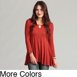 24/7 Comfort Women's Long Sleeve Crew Neck Tunic Top