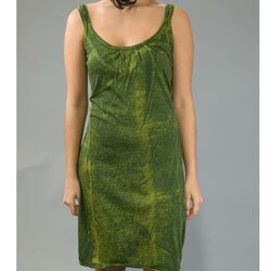 AtoZ Women's Cotton Distressed Tank Dress