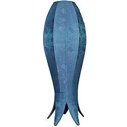 Silk Aqua Large Hanging Flowering Lotus Lamp (Vietnam)