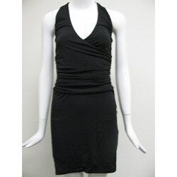 Ruby Women's Junior's Ruched V-neck Halter Dress