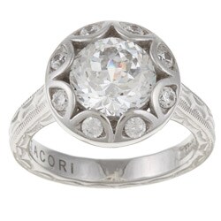Tacori IV Sterling Silver Cubic Zirconia Crescent Design Ring
