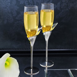Calla Lily Champagne Flutes (Set of 2)