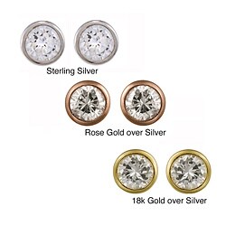 Icz Stonez Sterling Silver 5-mm Cubic Zirconia Stud Earrings