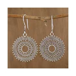 Sterling Silver 'Journey' Dangle Earrings (India)