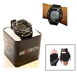 Beatech Heart Rate Monitor Watch and Leather Glove Set