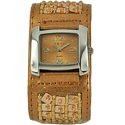 Foci Women's Hand Made Light Brown Bangle Watch