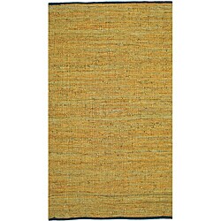 Hand-woven Matador Gold Leather Rug (5' x 8')