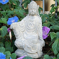 Low Price Volcanic Ash Stone Washed Quan Yin Statue (Indonesia)