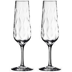 Orrefors Dizzy Diamond Flutes (Set of 2)