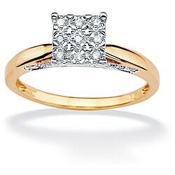 10k Two-Tone Gold Pave-set Diamond Ring (G-H, I2-I3)