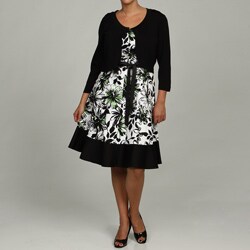 Jessica Howard Women's Plus Size Cotton Dress with Sweater
