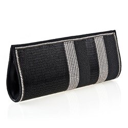 Hand-embroidered Black Fabric Hand Bag (India)
