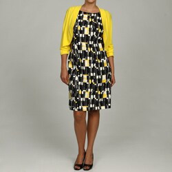 Jessica Howard Women's Plus Size Geometric Print Sweater and Dress Set