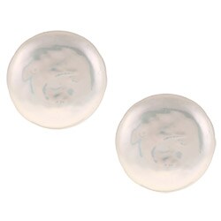 Nanni Silver White Freshwater Coin Stud Pearl Earring (15-16 mm)