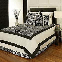 Sherry Kline Zuma Print Black and White 8-piece Comforter Set