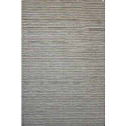 Hand-knotted Mediterranean Green Stripe Wool Rug (6' x 9')