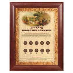 American Coin Treasures Framed Indian Head Pennies