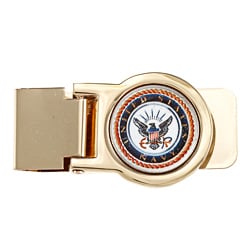 American Coin Treasures Goldtone Navy Washington Quarter Money Clip