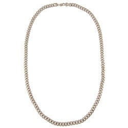 Platifina Men's Sterling Silver 30-inch Cuban Link Chain Necklace