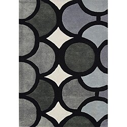 Handmade Metro Grey Geometric Wool Rug (4' x 6')