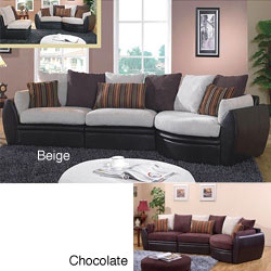 Teracotta Two-tone Microfiber 4-piece Sectional