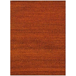 Hand-woven Rust Jute Rug (5' x 8')