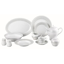 Lorren Home Silver Pearl 49-piece Dinnerware Set