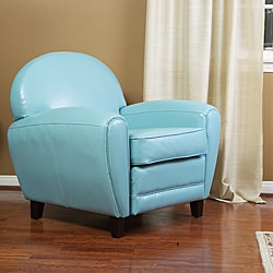 Christopher Knight Home Oversized Teal Blue Leather Club Chair