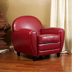 Christopher Knight Home Oversized Ruby Red Leather Club Chair