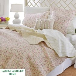Laura Ashley Sophie Pink 2-piece Twin-size Quilt Set