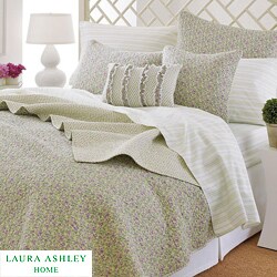 Laura Ashley Tinsley Green 3-piece Full/ Queen-size  Quilt Set