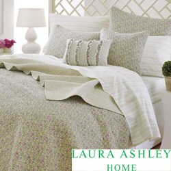 Laura Ashley Tinsley Twin Size Green 2-piece Quilt Set