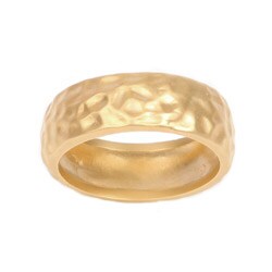 NEXTE Jewelry 14k Gold Overlay Hammered Rounded Edge Wedding-style Band